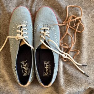 Keds Light Blue Sneakers with Tan Laces